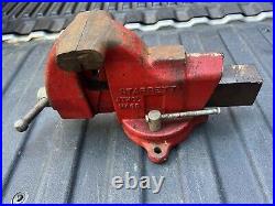 Vintage Starrett No. 014 Machinist Bench Vise WithSwivel Base/Anvil & 4 Wide Jaws