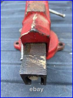 Vintage Starrett No. 014 Machinist Bench Vise WithSwivel Base/Anvil & 4 Wide Jaws