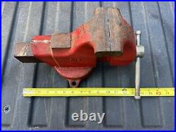 Vintage Starrett No. 014 Machinist Bench Vise WithSwivel Base/Anvil & 4 Wide Jaws