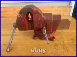 Vintage Starrett No. 014 Swivel Base Machinist Bench Vise 4 Jaws Anvil