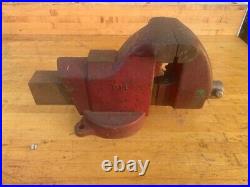 Vintage Starrett No. 014 Swivel Base Machinist Bench Vise 4 Jaws Anvil