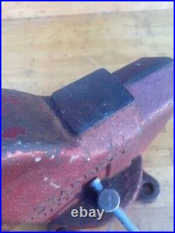 Vintage Starrett No. 014 Swivel Base Machinist Bench Vise 4 Jaws Anvil
