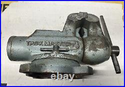 Vintage Taskmaster 4 Bullet Bench Vise Vice 4 Jaws Swivel Base workshop tool