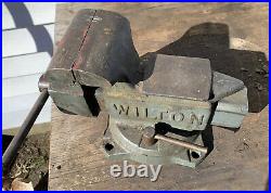 Vintage USA Made WILTON 1644 Swivel Base Bench Vise 4 Jaws SCHILLER PARK ILL