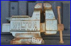 Vintage WILTON 645 Bench Top Vise 5 Jaws Anvil Swivel Base