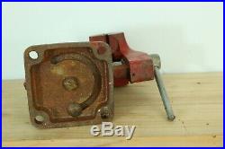 Vintage WILTON Bench Vise Antique 3.5 Jaws Red with Swivel Base Made in USA