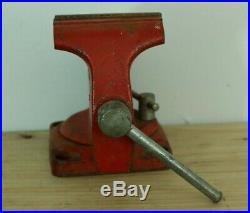 Vintage WILTON Bench Vise Antique 3.5 Jaws Red with Swivel Base Made in USA