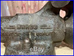 Vintage Wards Master Quality bullet VISE 4 jaw -swivel base blacksmith anvil