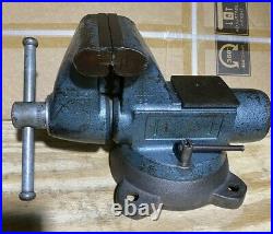 Vintage Wilton 5 Bullet Bench Vise With Swivel Base & Pipe Jaw Made In USA