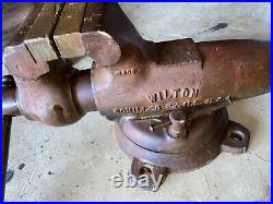 Vintage Wilton 8400 Bullet Vise with Swivel Base/Brass Jaws