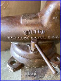 Vintage Wilton 8400 Bullet Vise with Swivel Base/Brass Jaws