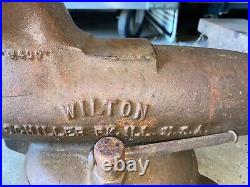 Vintage Wilton 8400 Bullet Vise with Swivel Base/Brass Jaws