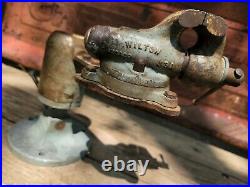 Vintage Wilton Baby Vise 2 Inch Small Swivel Base Early Powrarm No Date Stamp