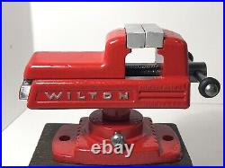 Vintage Wilton Baby Vise, 2 Jaws, Red Jewelers Vise 1125-9 With Swivel Base