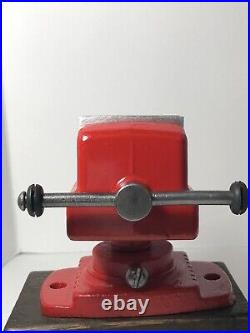 Vintage Wilton Baby Vise, 2 Jaws, Red Jewelers Vise 1125-9 With Swivel Base