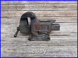 Vintage Wilton Bench Vise On Swivel Base Anvil 111099 Xu2