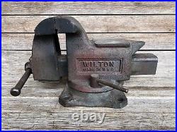 Vintage Wilton Bench Vise On Swivel Base Anvil 111099 Xu2