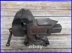 Vintage Wilton Bench Vise On Swivel Base Anvil 111099 Xu2