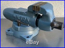 Vintage Wilton Bullet 3-1/2 Swivel Base Bench Vise Machinist Schiller Park Ill