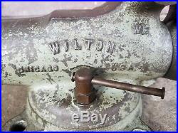 Vintage Wilton Bullet Vise 4 Jaw Locking Swivel Base Chicago 1951 Great Shape