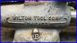 Vintage Wilton No. 3 Bullet Vise Patent Pending Chicago Swivel Base Made in 1945