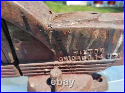 Vintage Wilton Shop King 14 Vise 3-1/2 Jaws Swivel Base Pipe Jaws Chicago