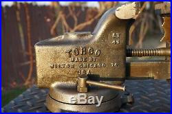 Vintage Wilton Torco 4jaw Bench Vise With Swivel Base & Pipe Grips Chicago USA