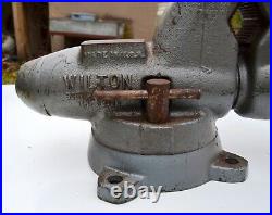 Vintage Wilton USA Bullet 3 1/2 Vise with Swivel Base, Pipe Jaws, Anvil, Working