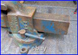 Vintage Yost 204, 4, Bench Anvil Vise, Swivel Rotating Base, Straight Handles