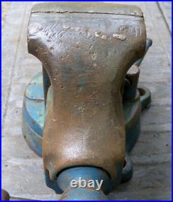 Vintage Yost 204, 4, Bench Anvil Vise, Swivel Rotating Base, Straight Handles