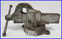 Vintage Yost Bench Vise, Model 203 1/2, with Swivel Base, 3.5 Jaws FREE SHIPPING