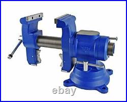 Vises 750-DI Multi-Jaw Rotating Combination Bench & Pipe Vise with Swivel Base