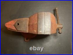 Vtg 1950-59 WILTON SHOP KING 3-1/2 Swivel Base Bench Vise WithPipe Jaws & Anvil