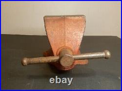 Vtg 1950-59 WILTON SHOP KING 3-1/2 Swivel Base Bench Vise WithPipe Jaws & Anvil