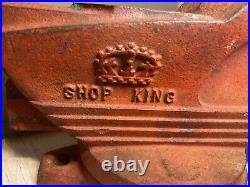 Vtg 1950-59 WILTON SHOP KING 3-1/2 Swivel Base Bench Vise WithPipe Jaws & Anvil