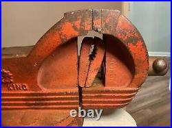 Vtg 1950-59 WILTON SHOP KING 3-1/2 Swivel Base Bench Vise WithPipe Jaws & Anvil
