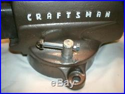 Vtg Craftsman Base Swivel Bench Vise 506-51810 Made in USA- HD 5 jaws