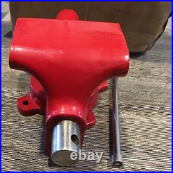 Vtg New Old Stock Cast Iron Bench Vise Swivel Base 3 1/2 Jaws Original Box