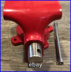 Vtg New Old Stock Cast Iron Bench Vise Swivel Base 3 1/2 Jaws Original Box