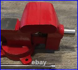 Vtg New Old Stock Cast Iron Bench Vise Swivel Base 3 1/2 Jaws Original Box