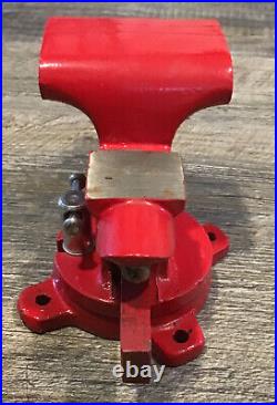 Vtg New Old Stock Cast Iron Bench Vise Swivel Base 3 1/2 Jaws Original Box