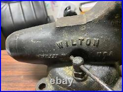Vtg Wilton Vise 3 1/2 jaws USA Tools Bullet 835 Swivel Base Dbl lock Heavy Duty