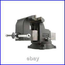 Wilton Bench Shop Vise 8 Jaw Width, 4 Throat Depth, Swivel Base, Cast Iron