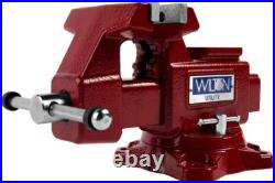 Wilton Hd Red Bench Vise With Swivel Base Durable Steel Jaws For Secure Grip