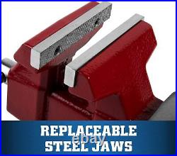 Wilton Hd Red Bench Vise With Swivel Base Durable Steel Jaws For Secure Grip
