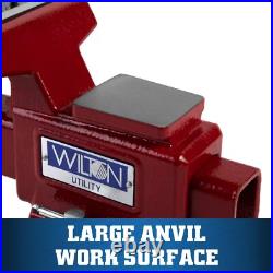 Wilton Hd Red Bench Vise With Swivel Base Durable Steel Jaws For Secure Grip