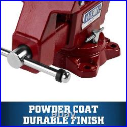 Wilton Hd Red Bench Vise With Swivel Base Durable Steel Jaws For Secure Grip