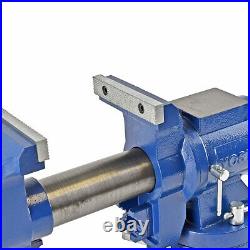 Yost Vises Model 750-E Rotating Vise Medium Duty Silver Swivel Base 5in Blue