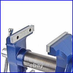 Yost Vises Model 750-E Rotating Vise Medium Duty Silver Swivel Base 5in Blue