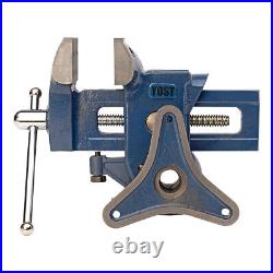 Yost Vises Model MAV-3.5 Multi Angle Vise Gray Iron Swivel Base 3.5in Blue